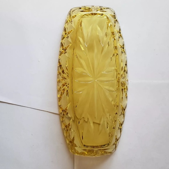 Vintage Hazel-Atlas Amber/Yellow Glass Relish, Butter, Food Serving Dish - Picture 5 of 5